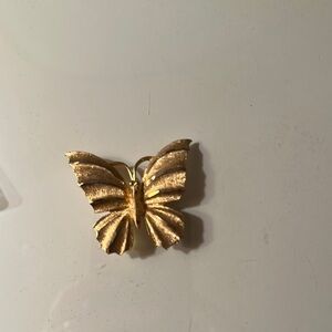 B.S.K Gold Butterfly Brooch